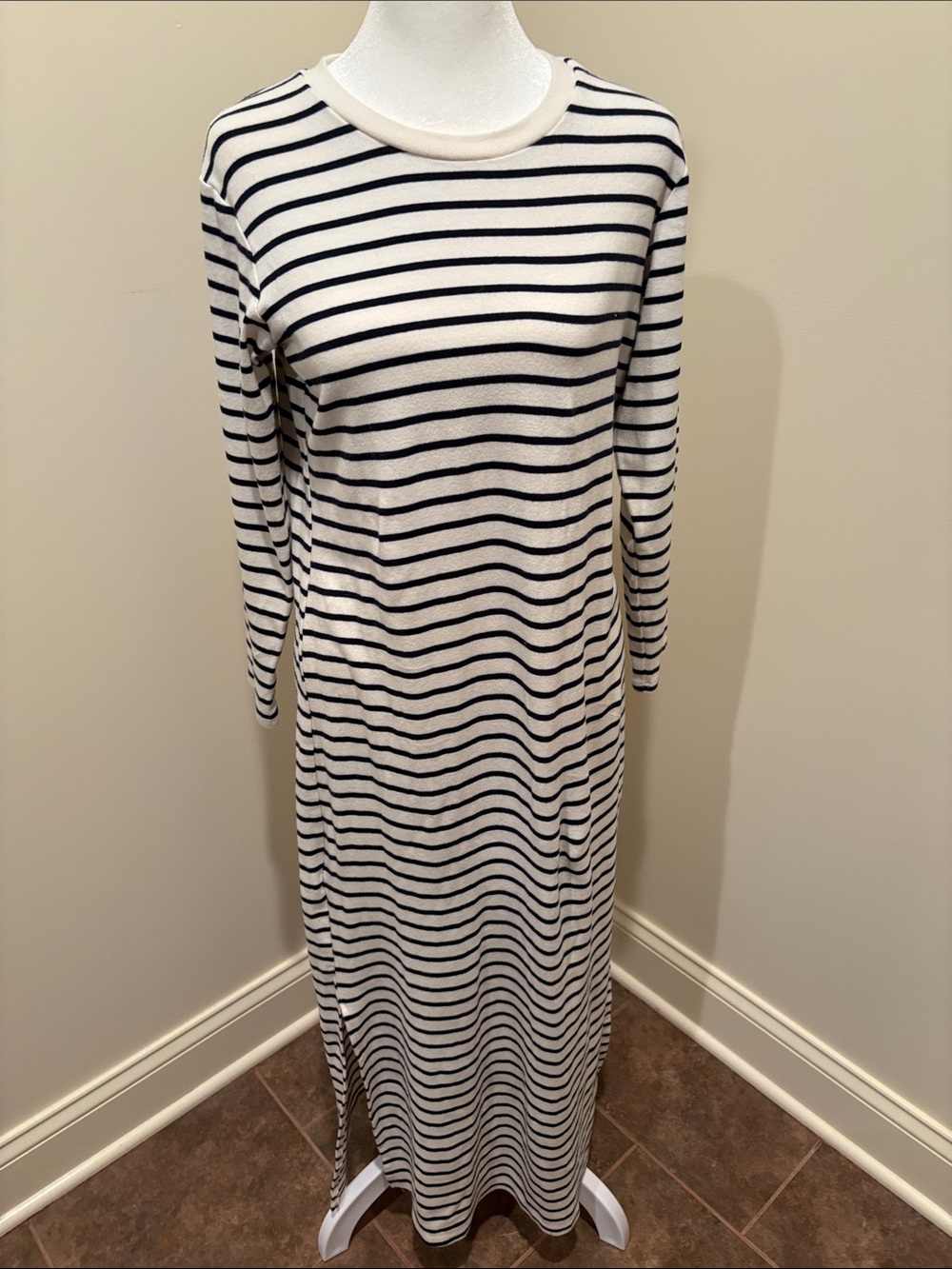 Tuckernuck Pomander Navy & Cream Striped Long-Sleeve Maxi Dress